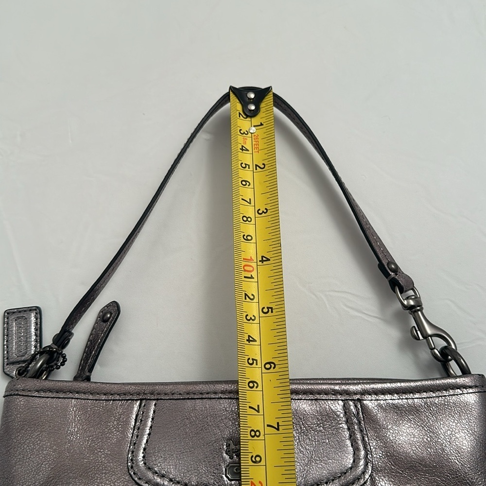 Coach Madison large metallic pewter leather wristlet or clutch evening bag - Picture 5 of 8